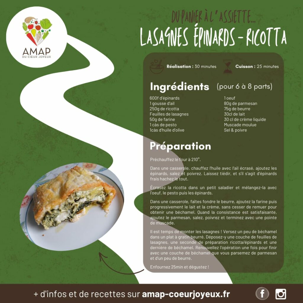 Lasagnes epinards-ricotta